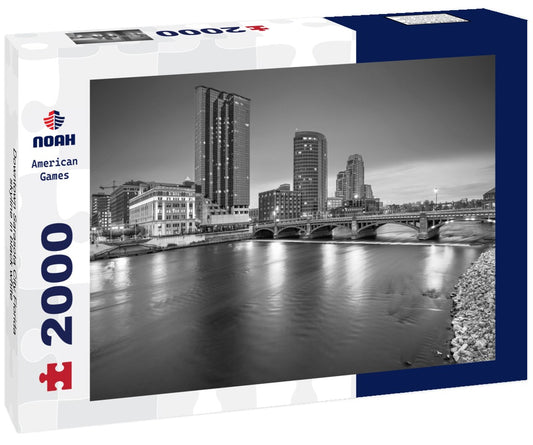 Noah Jigsaw Puzzle Downtown Sarasota City Florida skyline in black white 2000 pieces