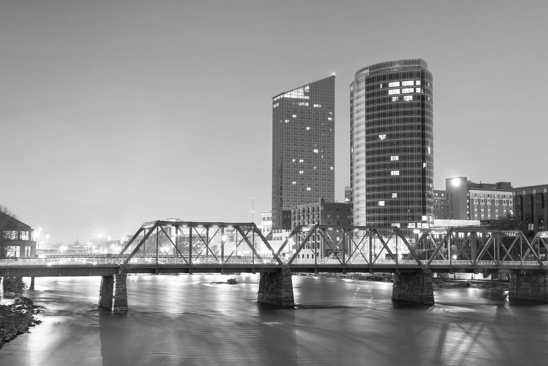 Downtown Lansing, Michigan, USA skyline at dusk 2000pc PuzzleBlack and White