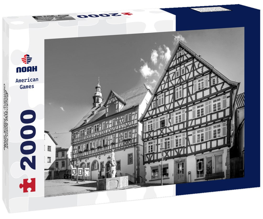 Backnang town hall, Baden-Württemberg, Germany 2000pc PuzzleBlack and White
