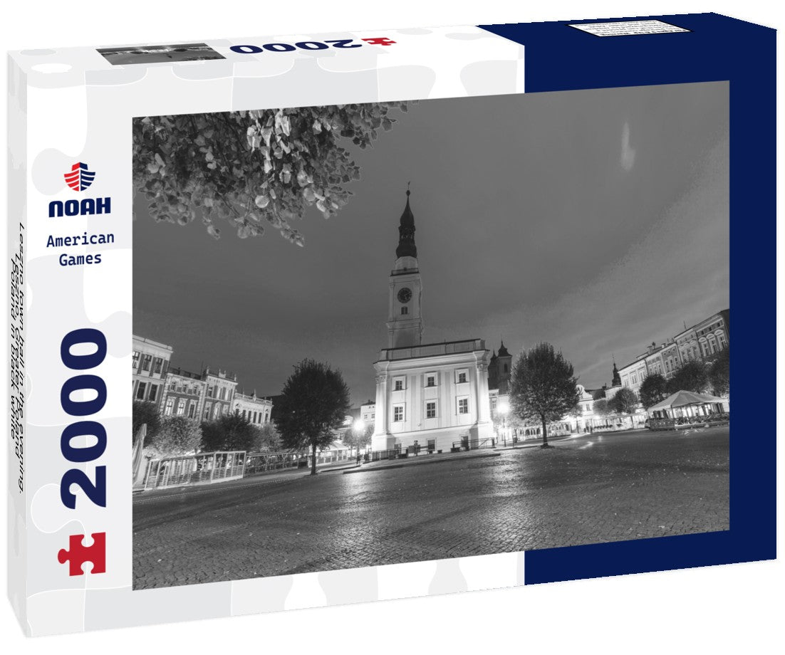 Leszno town hall in the evening. Leszno, Greater Poland, Poland 2000pc PuzzleBlack and White