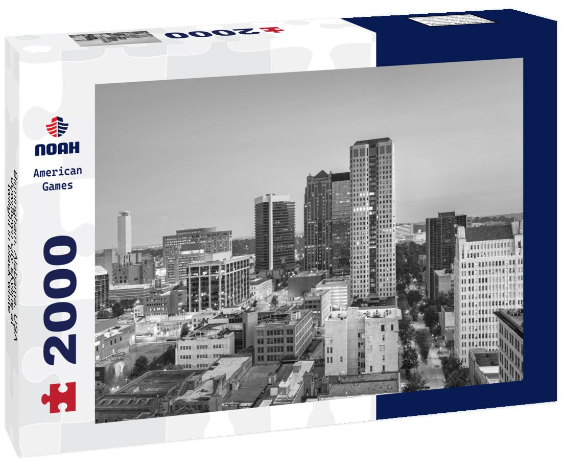 Birmingham, Alabama, USA downtown city skyline at twilight 2000pc PuzzleBlack and White