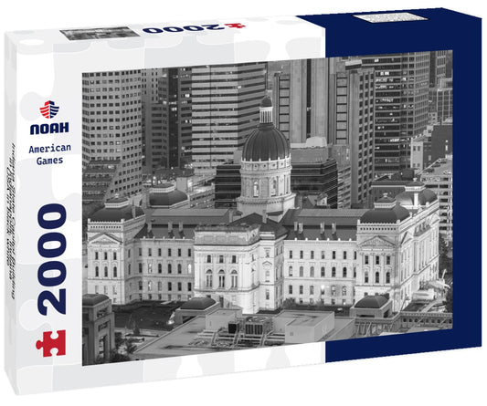 Noah Jigsaw Puzzle Indiana State Capitol Building in Indianapolis, Indiana, USA in black white 2000 pieces