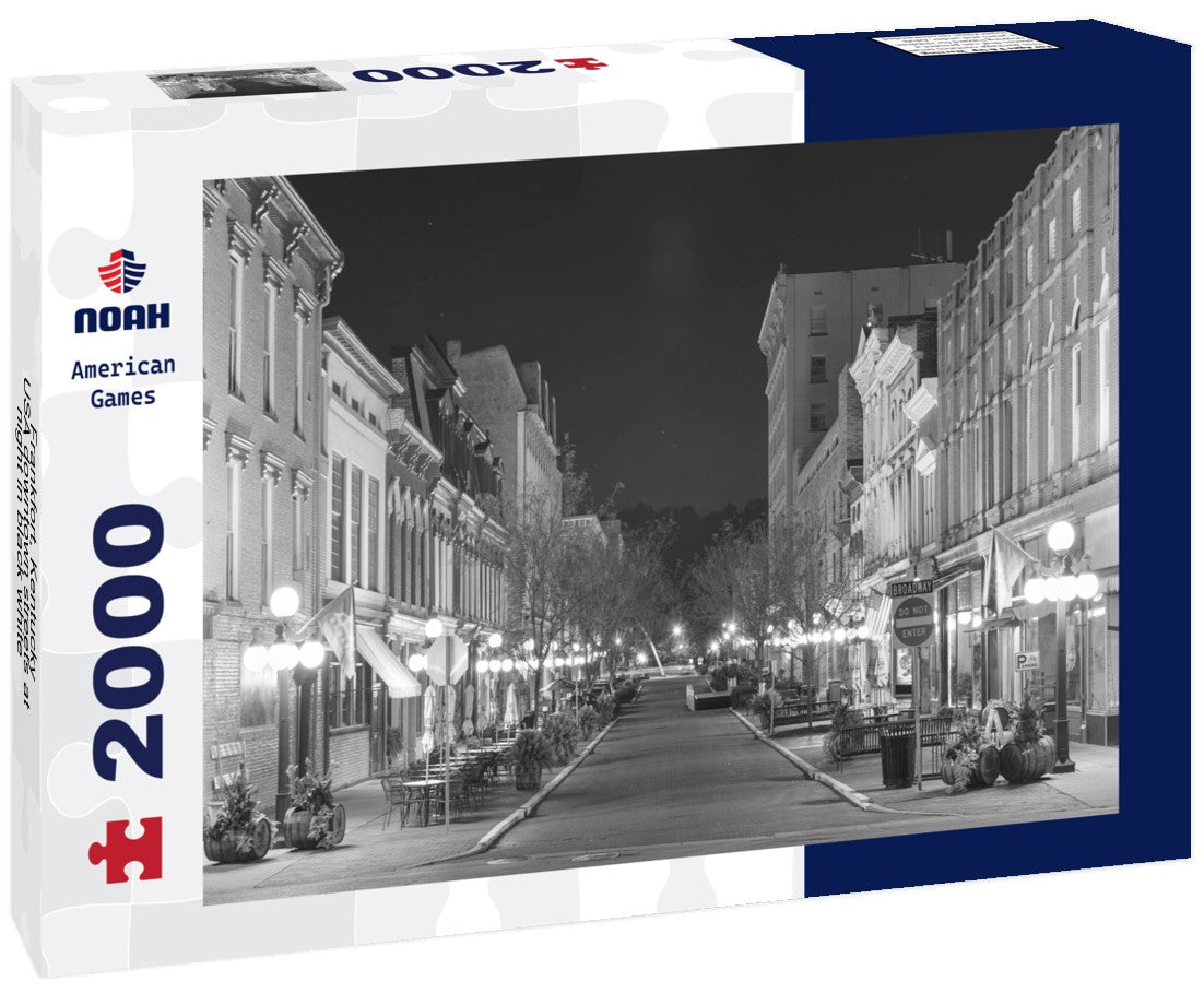 Frankfort, Kentucky, USA downtown streets at night 2000pc PuzzleBlack and White