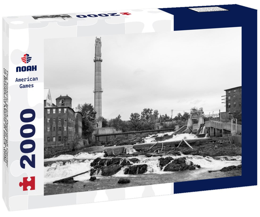 The historic brick Pepperell Center or former mill building in the town of Biddeford Maine 2000pc PuzzleBlack and White