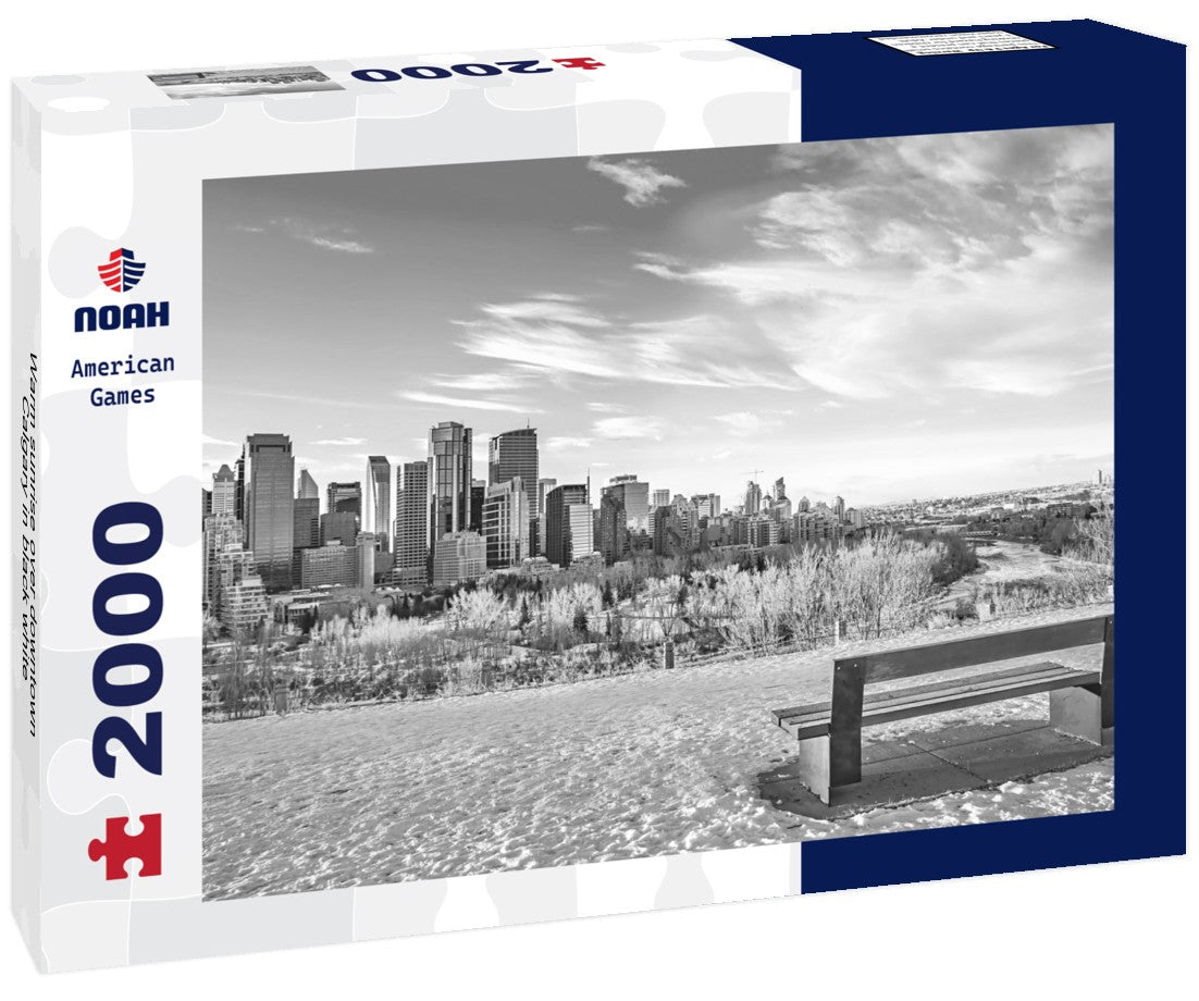 Warm sunrise over downtown Calgary 2000pc PuzzleBlack and White