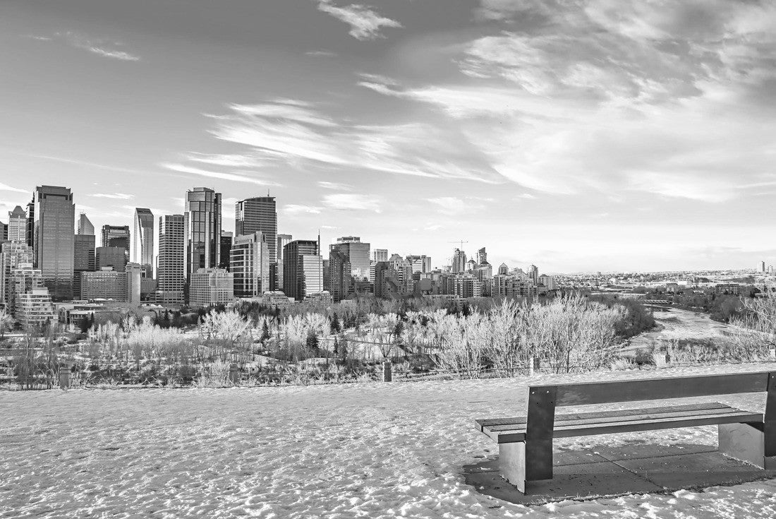 Warm sunrise over downtown Calgary 2000pc PuzzleBlack and White
