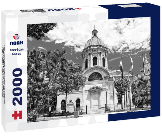 Noah Jigsaw Puzzle The National Pantheon of Heroes and oratory of the Virgin Our Lady Saint Mary in Asuncion, Paraguay in black white 2000 pieces