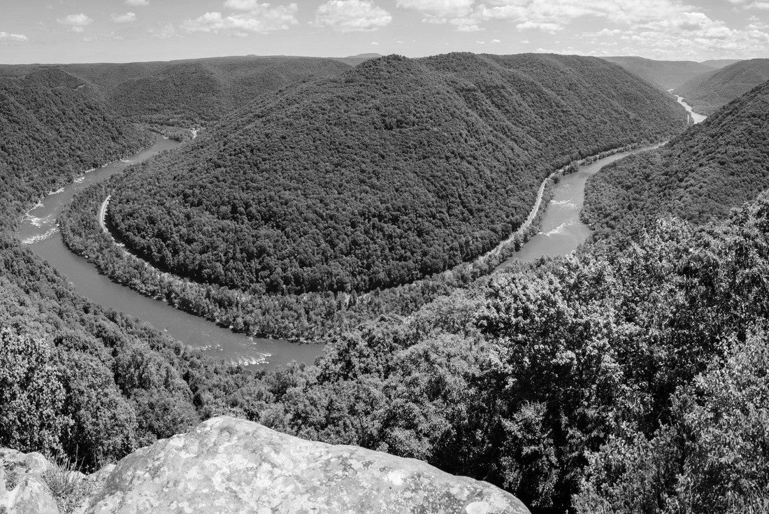 Noah Jigsaw Puzzle The New River at New River Gorge National Park and Preserve in black white 2000 pieces