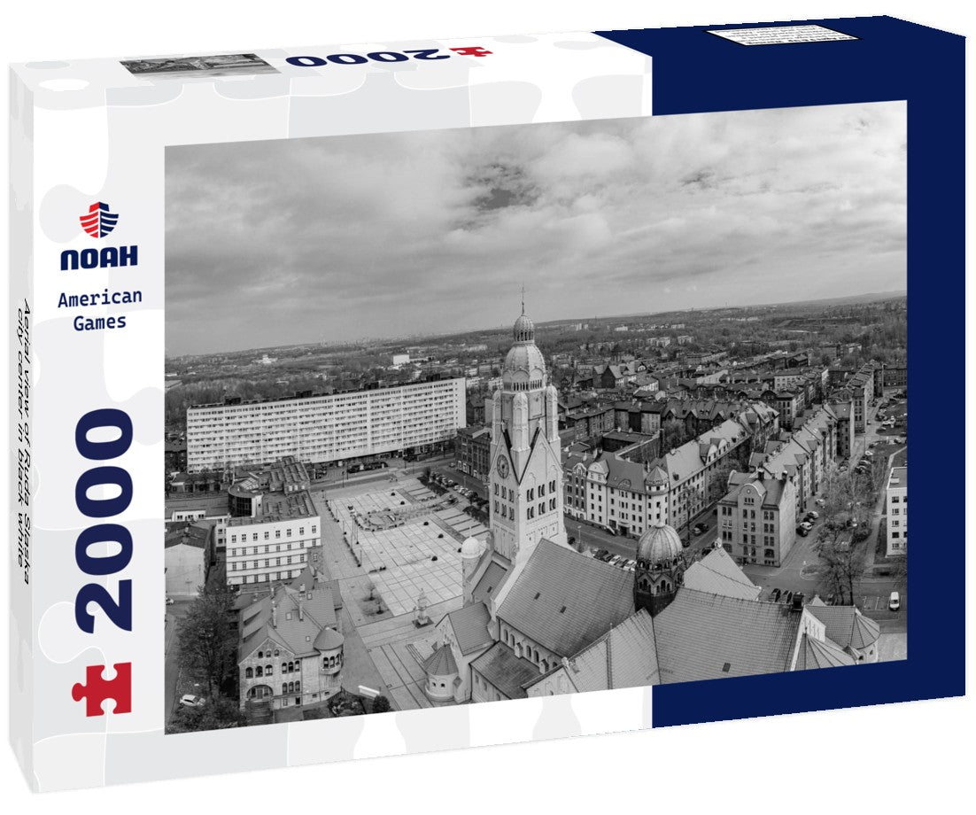 Aerial view of Ruda Slaska city center 2000pc PuzzleBlack and White