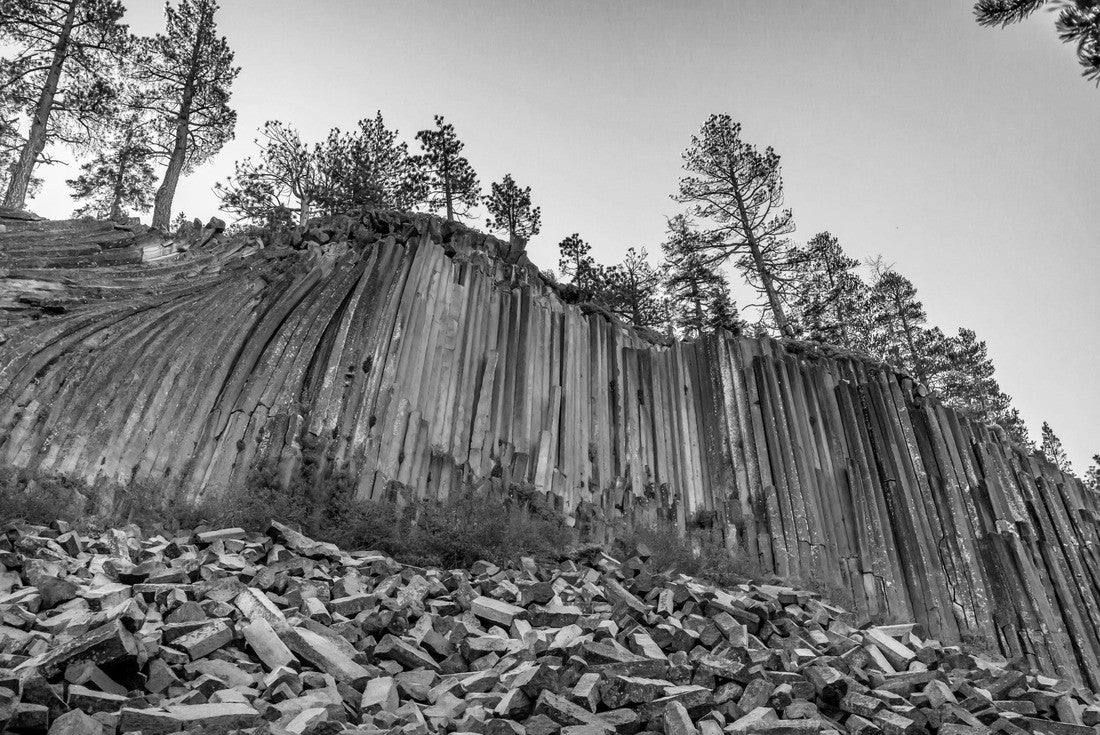 The unusual rock formation of columnar basalt at Devils Postpile National Monument, California 2000pc PuzzleBlack and White