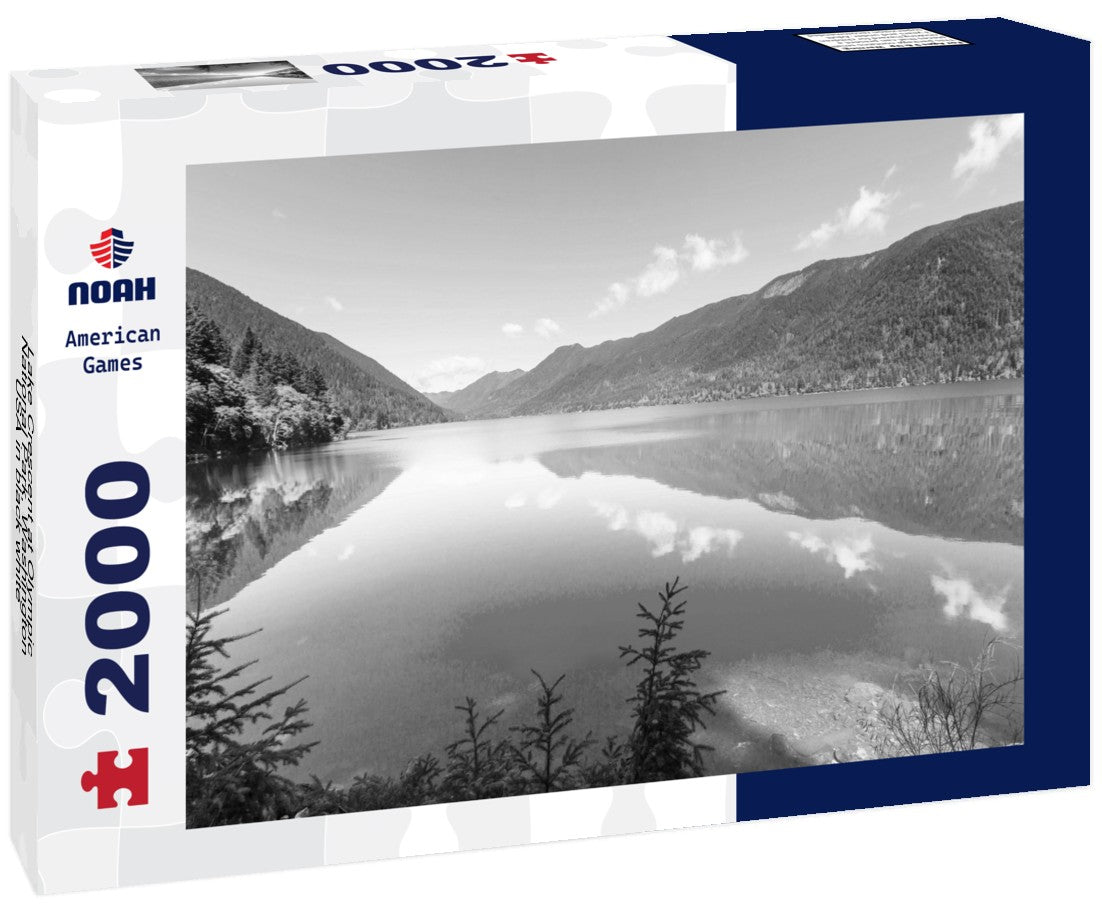 Noah Jigsaw Puzzle Lake Crescent at Olympic National Park, Washington, USA in black white 2000 pieces