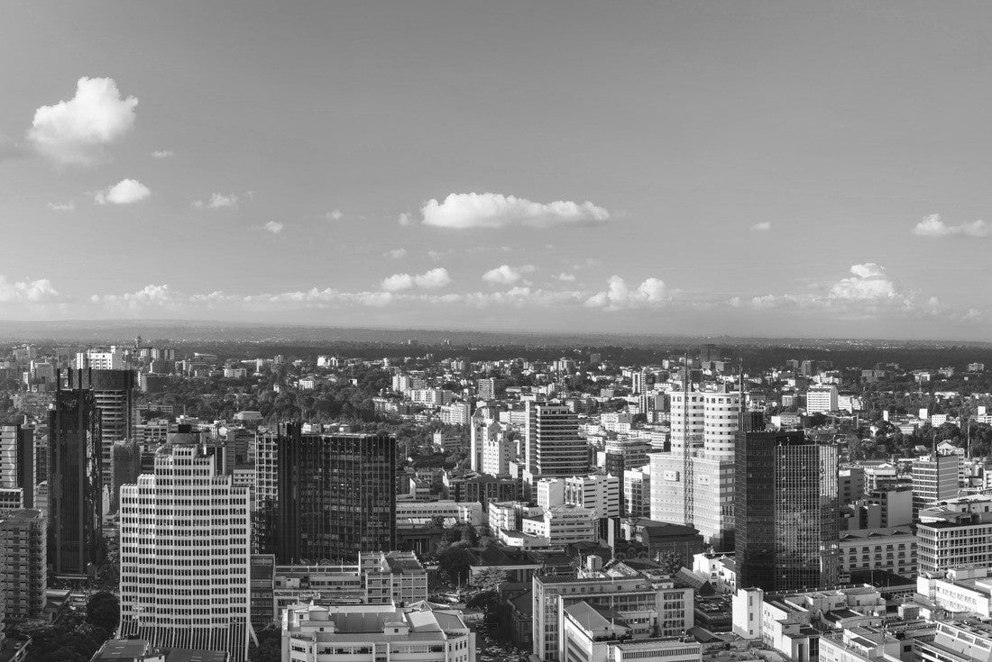 over the central business district of Nairobi, Kenya 2000pc PuzzleBlack and White