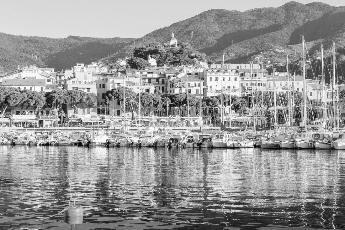 Old town of Sanremo (La Pigna) and Madonna della Costa Church, Liguria, Italy 2000pc PuzzleBlack and White
