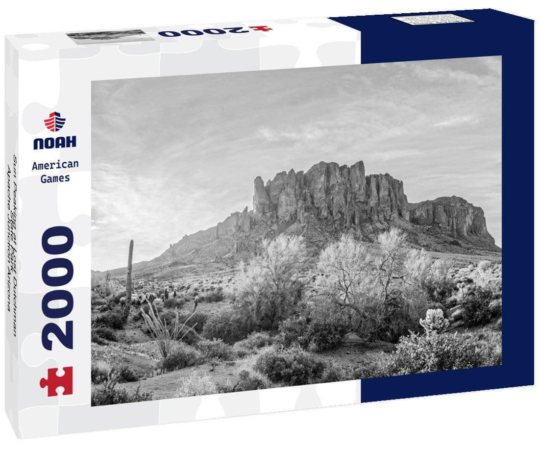 Sun Peaking at Lost Dutchman State Park - Apache Junction Arizona 2000pc PuzzleBlack and White