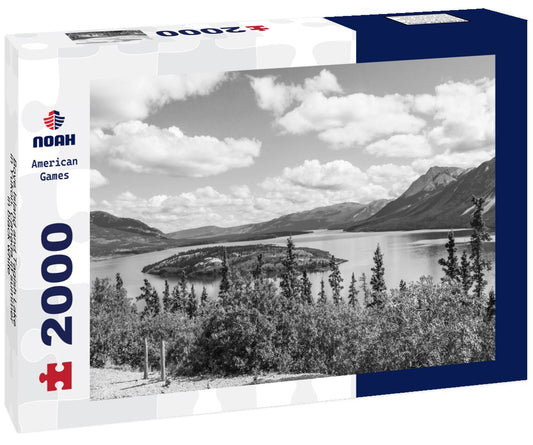 Noah Jigsaw Puzzle Bove Island and Tagish Lake in Yukon, Canada in summer in black white 2000 pieces