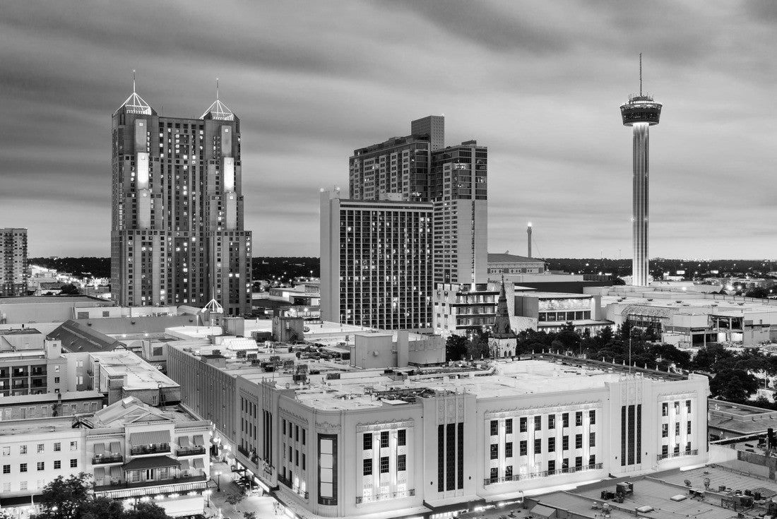 San Antonio, Texas, US Skyline 2000pc PuzzleBlack and White