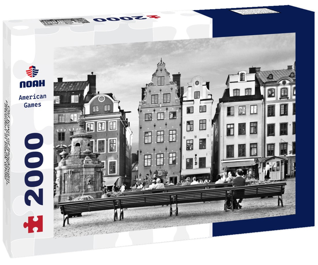Old town of Stockholm - popular tourist attraction. Sweden 2000pc PuzzleBlack and White