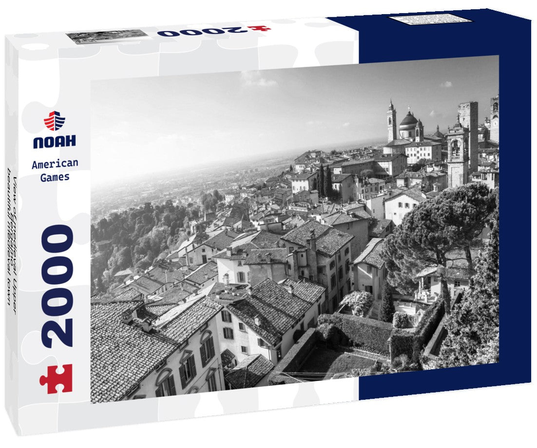 medieval Upper Bergamo - beautiful medieval town in northern Italy 2000pc PuzzleBlack and White