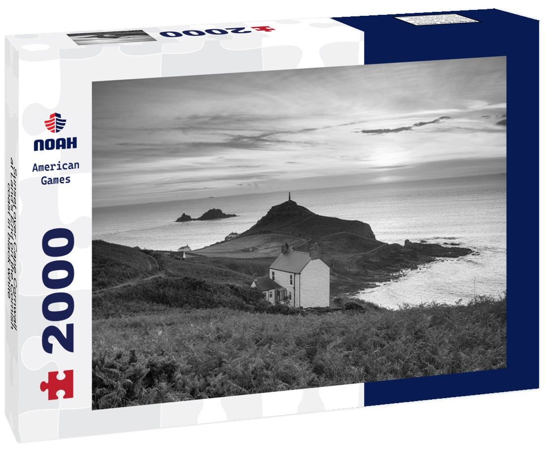 Sunset over Cape Cornwall at Land's End on the Cornish coast 2000pc PuzzleBlack and White