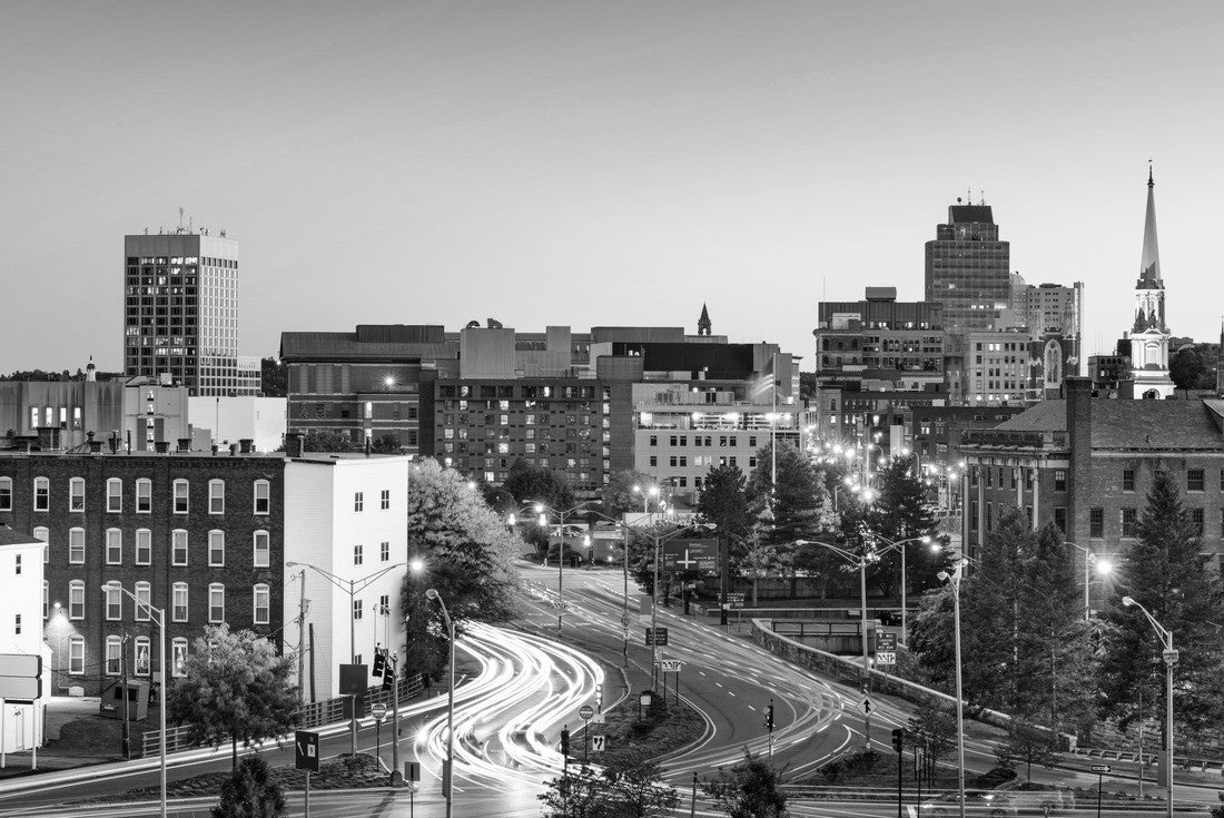 Worcester, Massachusetts, USA downtown skyline 2000pc PuzzleBlack and White