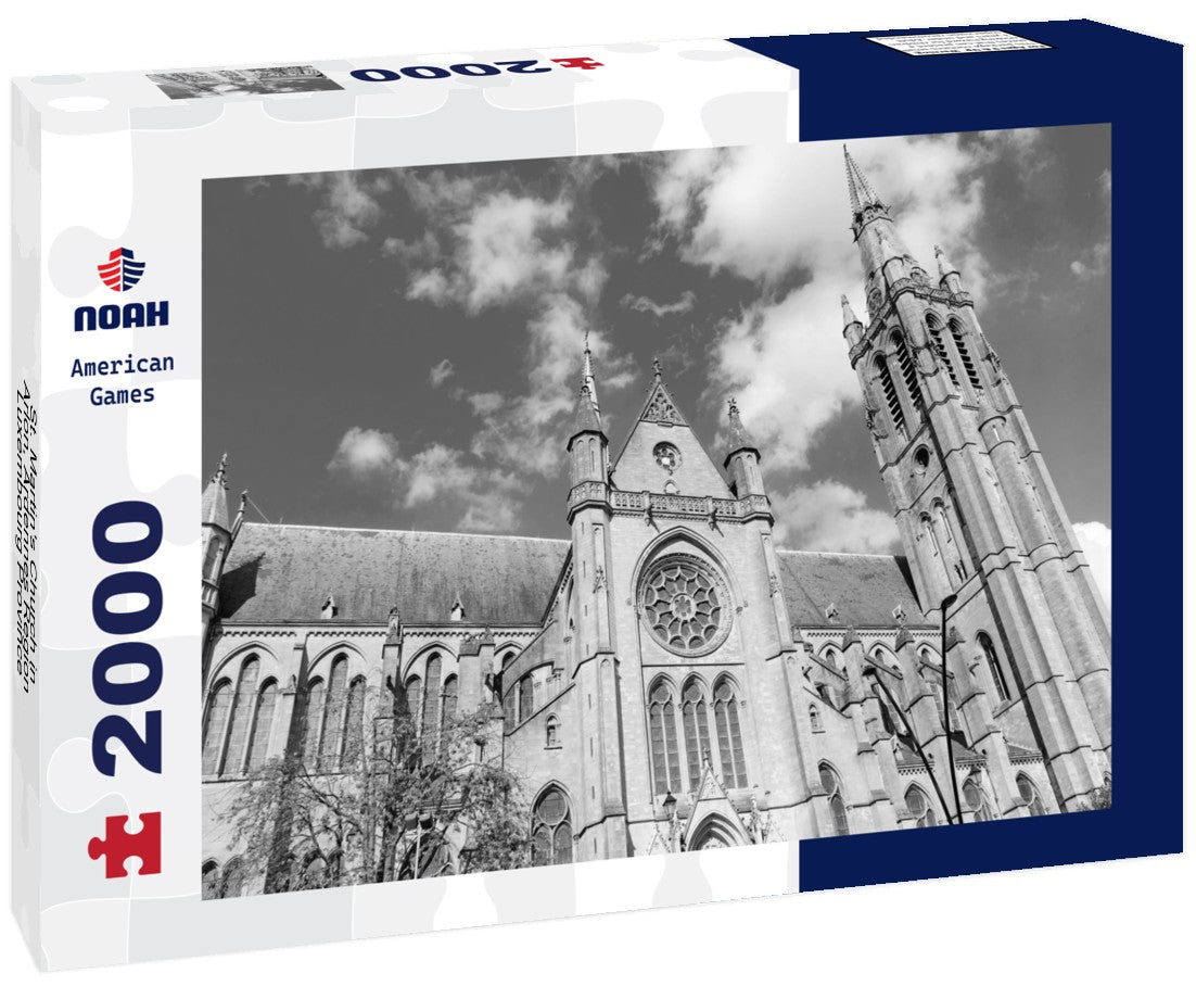 Noah Jigsaw Puzzle St. Martin's Church in Arlon, Ardennes Region, Luxembourg Province, Belgium in black white 2000 pieces