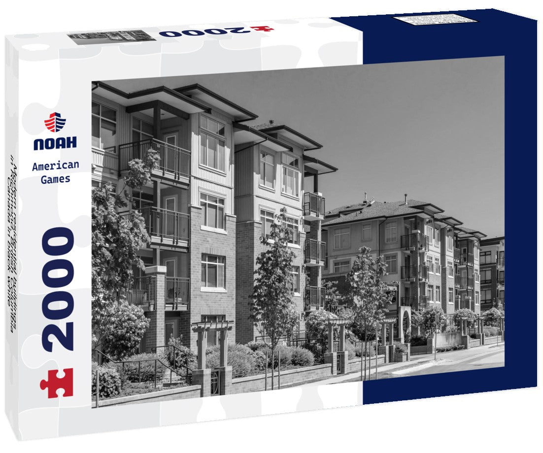 Modern residential buildings in Richmond, British Columbia, Canada 2000pc PuzzleBlack and White