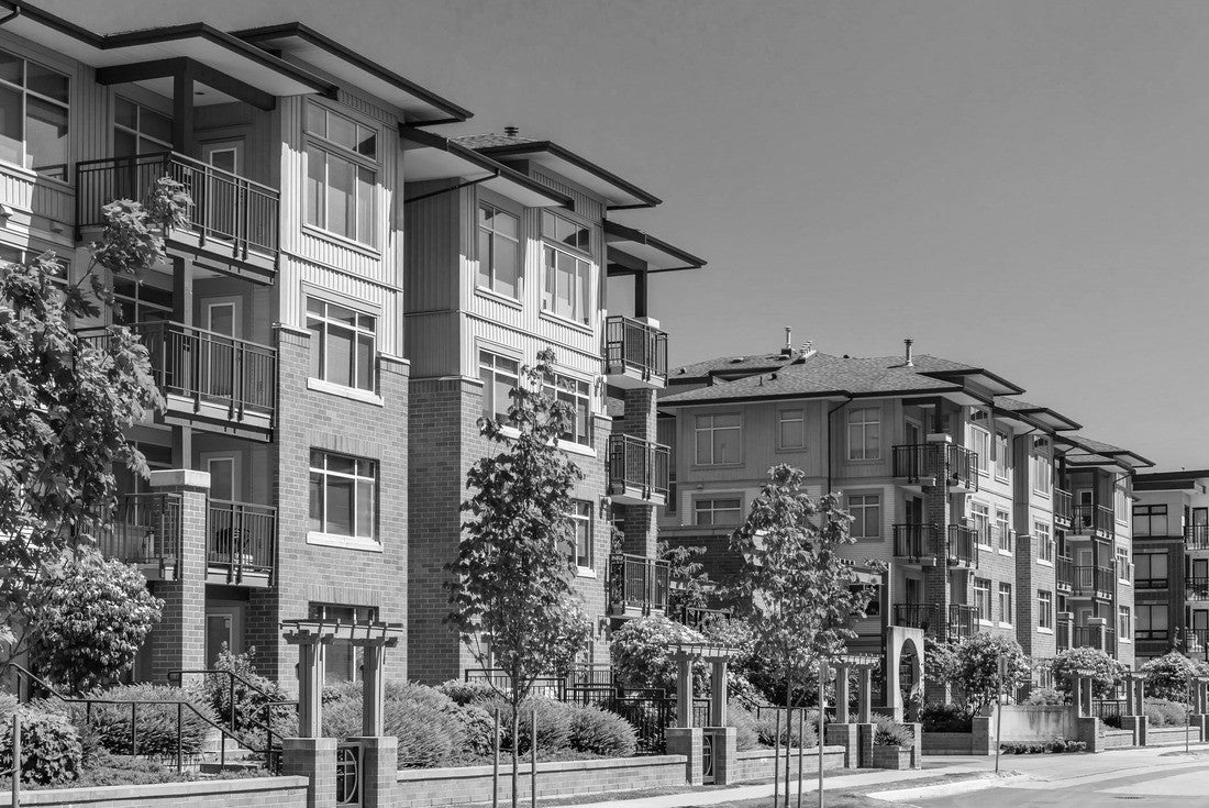 Modern residential buildings in Richmond, British Columbia, Canada 2000pc PuzzleBlack and White