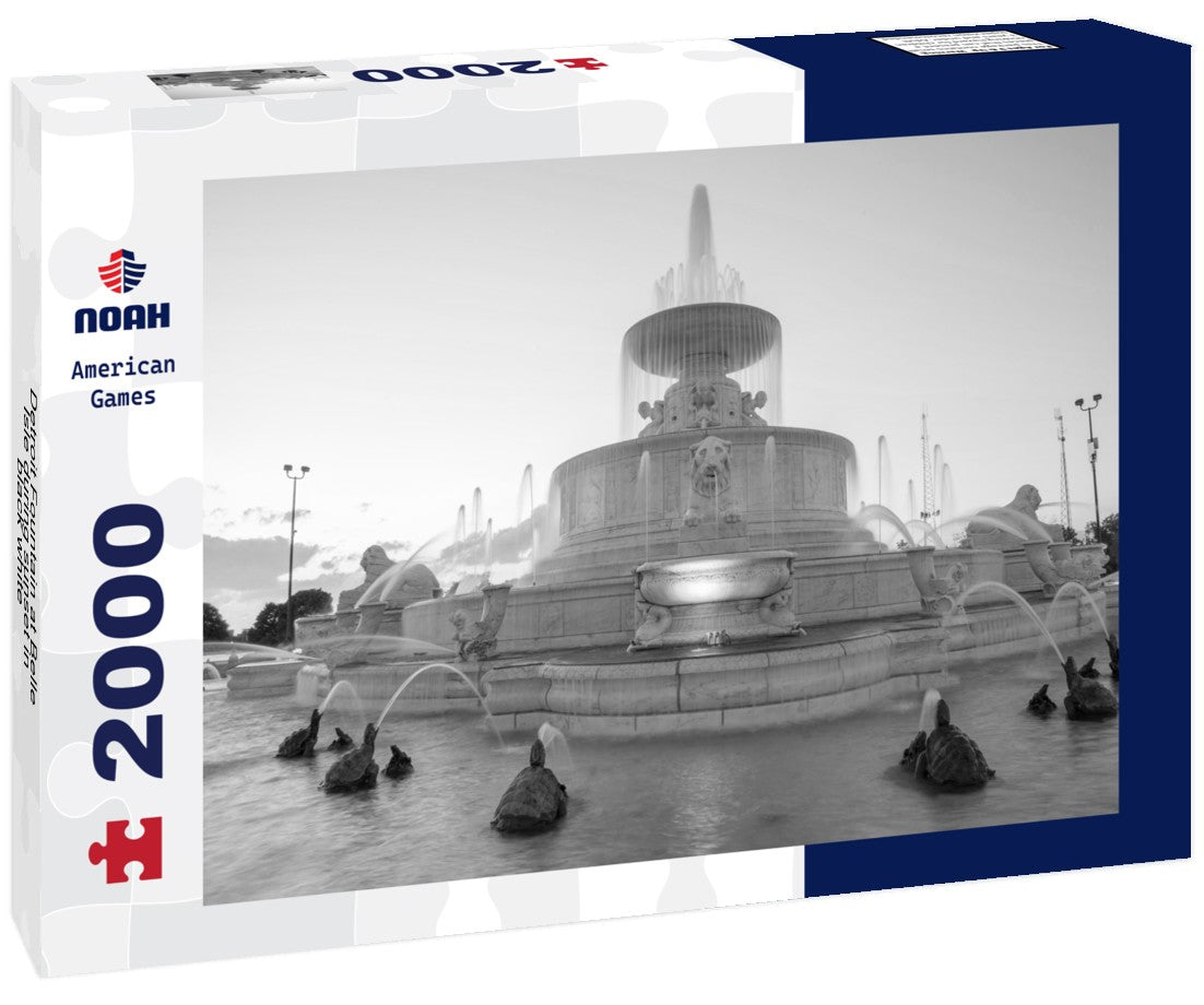 Detroit Fountain at Belle Isle during sunset 2000pc PuzzleBlack and White