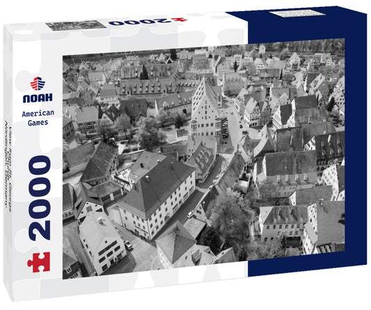 Noah Jigsaw Puzzle View from St. Georgs Church - Nördlingen, Germany. Tilt shift effect in black white 2000 pieces