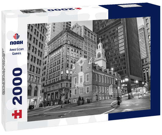Noah Jigsaw Puzzle Boston, Massachusetts, USA cityscape at the Old State House in black white 2000 pieces