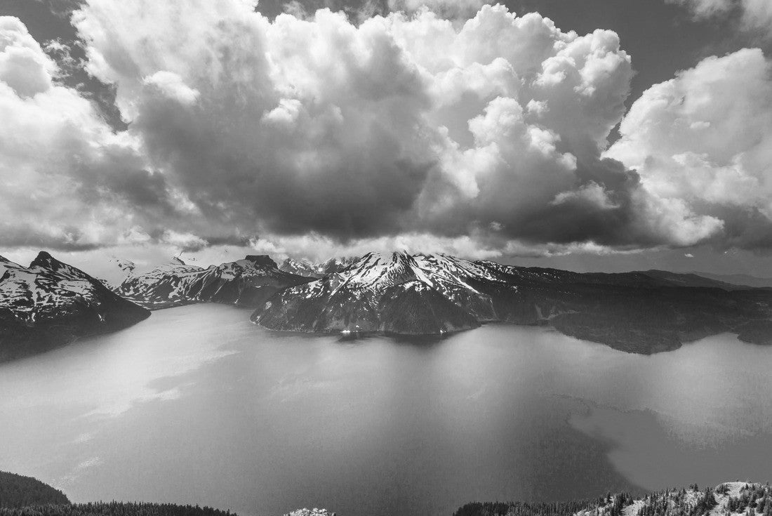 Hiking to the turquoise waters of the picturesque Garibaldi Lake near Whistler, BC, Canada. Very popular hiking destination in British Columbia 2000pc PuzzleBlack and White