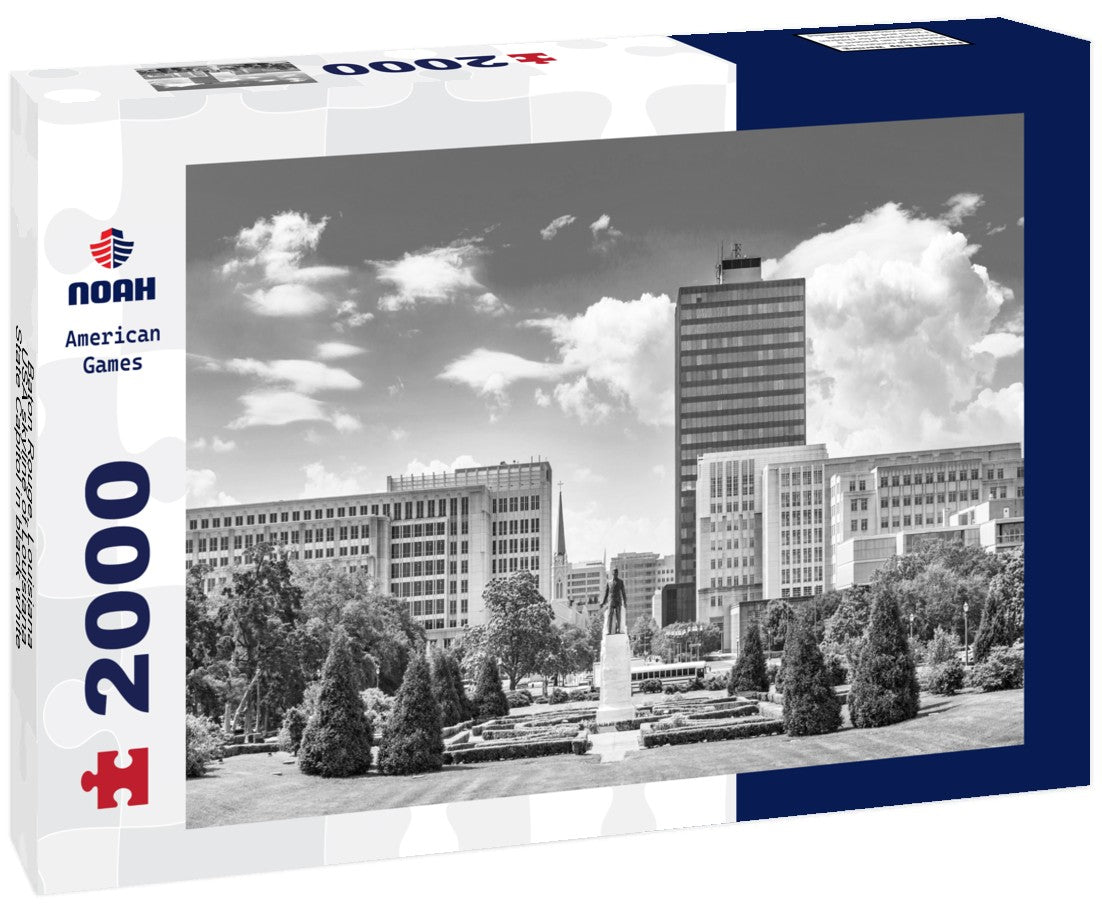 Baton Rouge, Louisiana, USA skyline of Louisiana State Capitol 2000pc PuzzleBlack and White