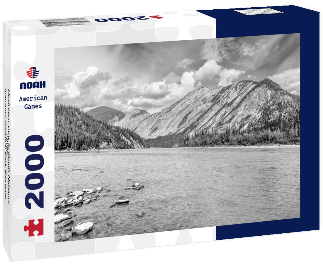 Upstream view to South Nahanni River - Nahanni National Park Reserve, Northwest Territories, Canada 2000pc PuzzleBlack and White