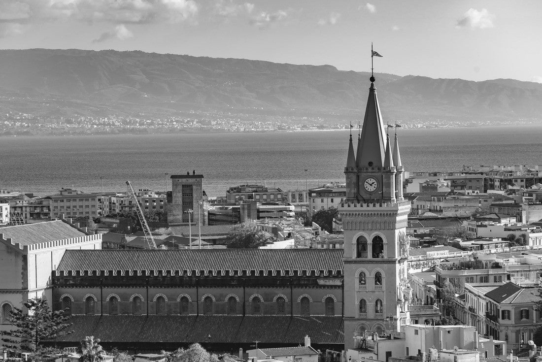 Messina. Sicily. Church of the Madonna di Montalto. The basilica is located on top of Caperino hill and is visible from almost everywhere 2000pc PuzzleBlack and White