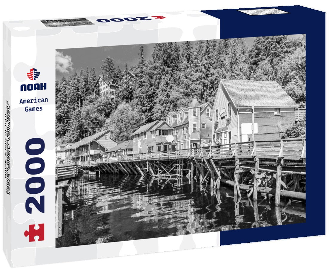 Ketchikan, Alaska. Creek Street, the historic walking tour 2000pc PuzzleBlack and White