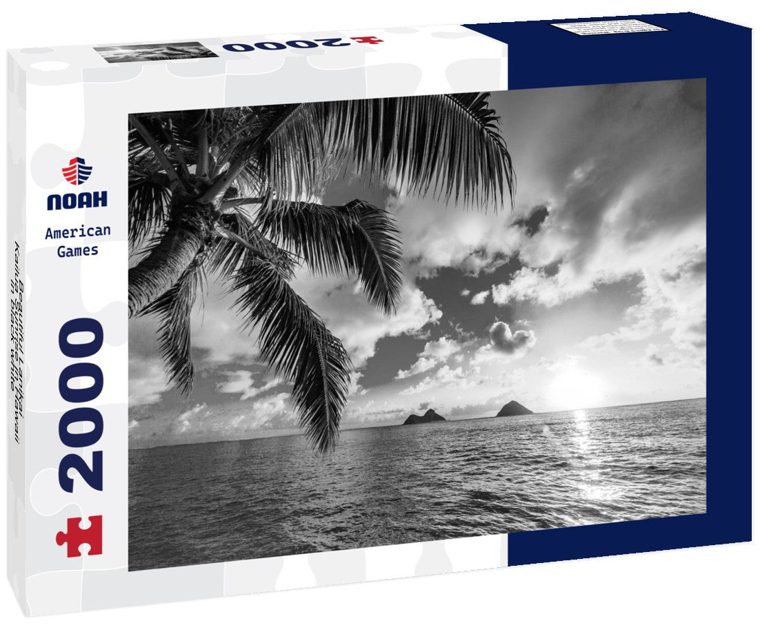 Beautiful Lanikai, Kailua Sunrise in Hawaii 2000pc PuzzleBlack and White