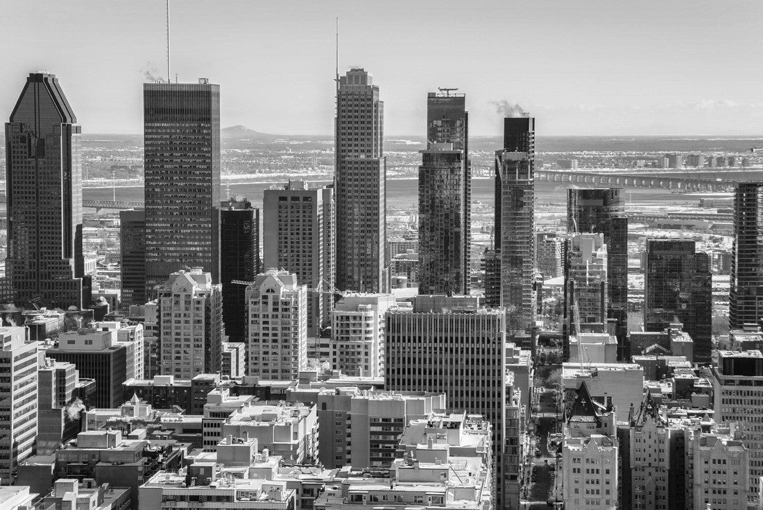 Montreal Skyline from Kondiaronk Belvedere / Mont-Royal in winter 2000pc PuzzleBlack and White