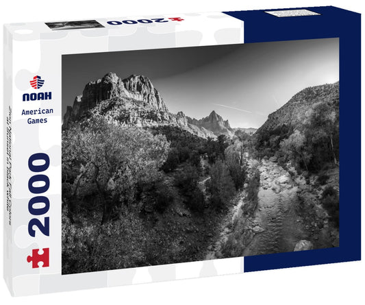 Noah Jigsaw Puzzle Zion National Park Fall Colors at Sunset in black white 2000 pieces