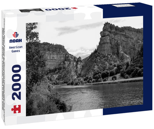 Noah Jigsaw Puzzle Colorado River flowing in Glenwood Canyon near the hanging lake White River National Forest, Garfield County, Glenwood Springs, Colorado, USA in black white 2000 pieces