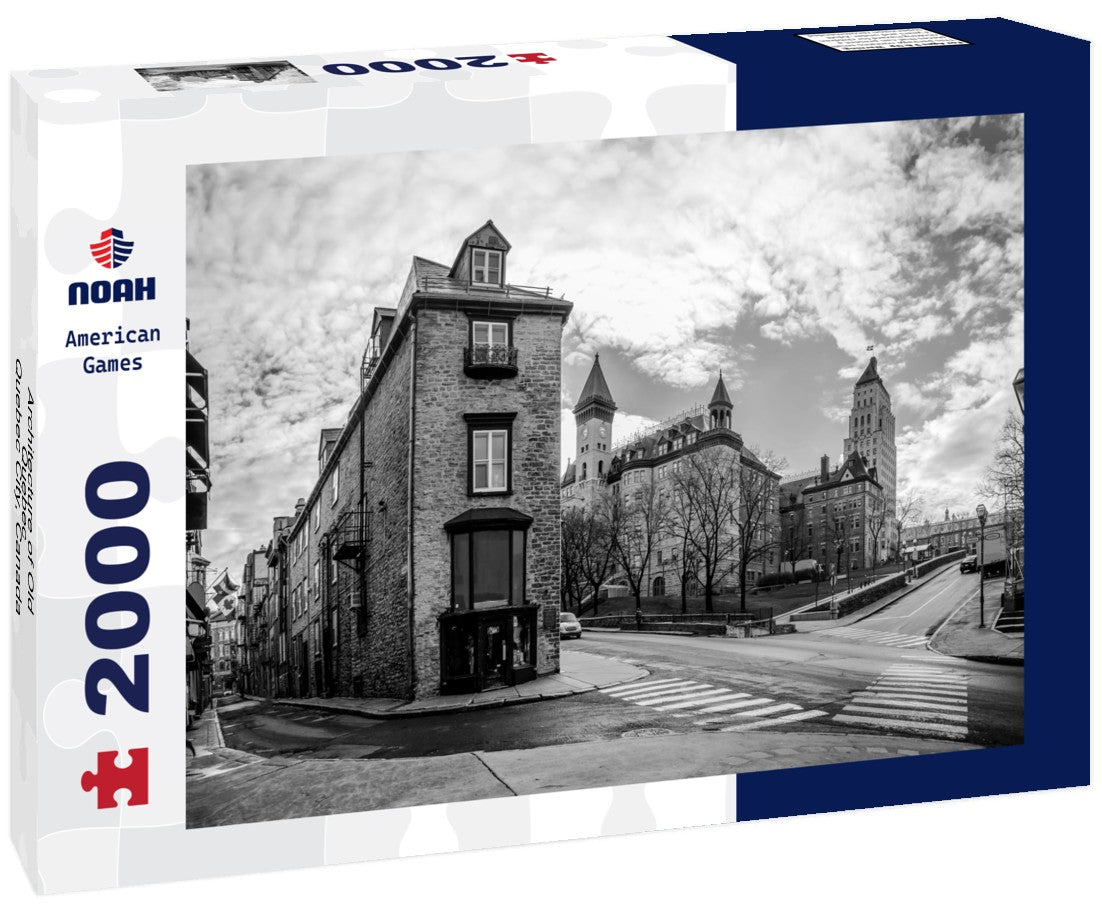 Noah Jigsaw Puzzle Architecture of Old Quebec - Quebec City, Canada in black white 2000 pieces