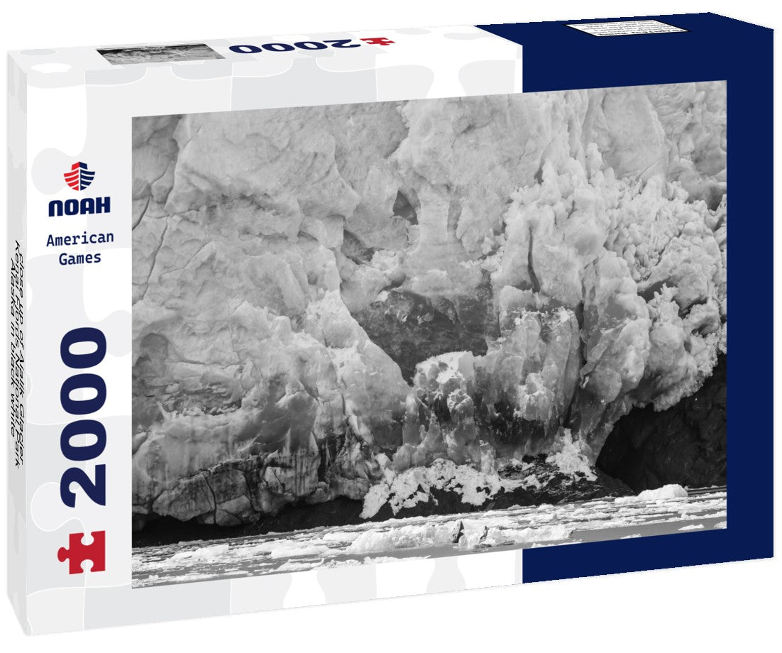 Noah Jigsaw Puzzle close up of Aialik Glacier, Kenai Fjords National Park, Alaska in black white 2000 pieces