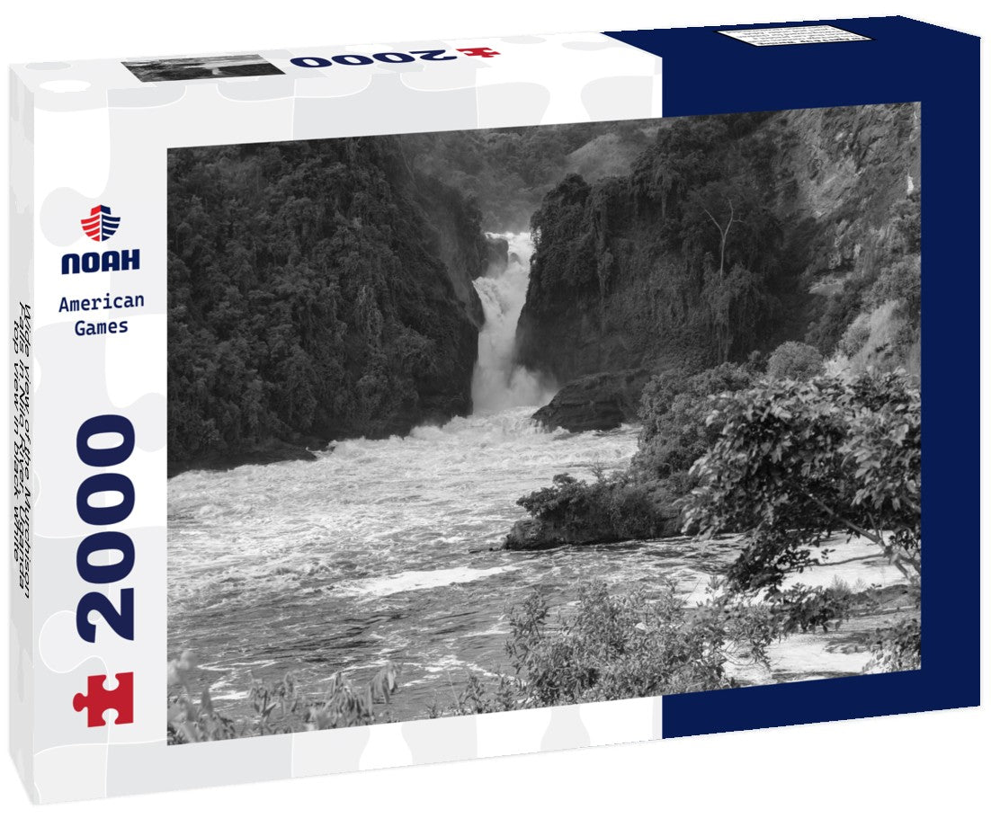 Noah Jigsaw Puzzle Wide view of the Murchison Falls in Nilo River, Uganda, top view in black white 2000 pieces