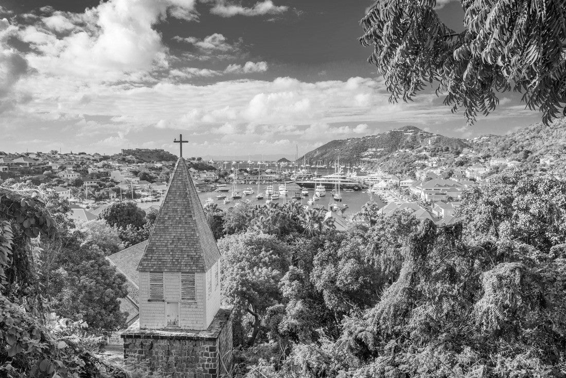 Gustavia, Saint Barthelemy, Caribbean view from the Anglican Church 2000pc PuzzleBlack and White
