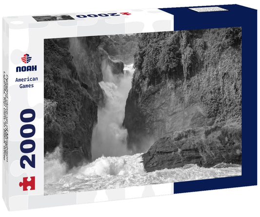 Noah Jigsaw Puzzle Detailed close-up of Murchison Falls main one in Nilo River, Uganda, top view in black white 2000 pieces