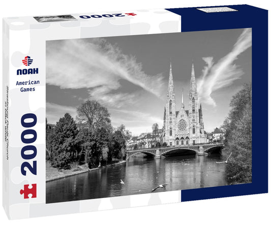 Noah Jigsaw Puzzle Strasbourg Pauls Church in black white 2000 pieces