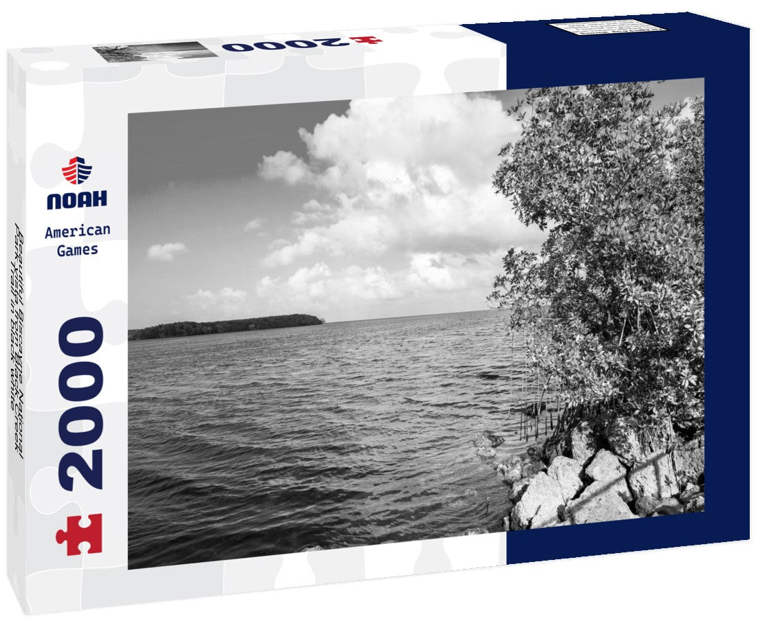 Noah Jigsaw Puzzle Beautiful Biscayne National Park vista from Black Creek Trail in black white 2000 pieces