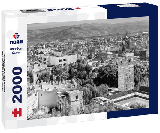 Noah Jigsaw Puzzle Mosque at Bab Guissa Gate in Fez - Morocco in black white 2000 pieces