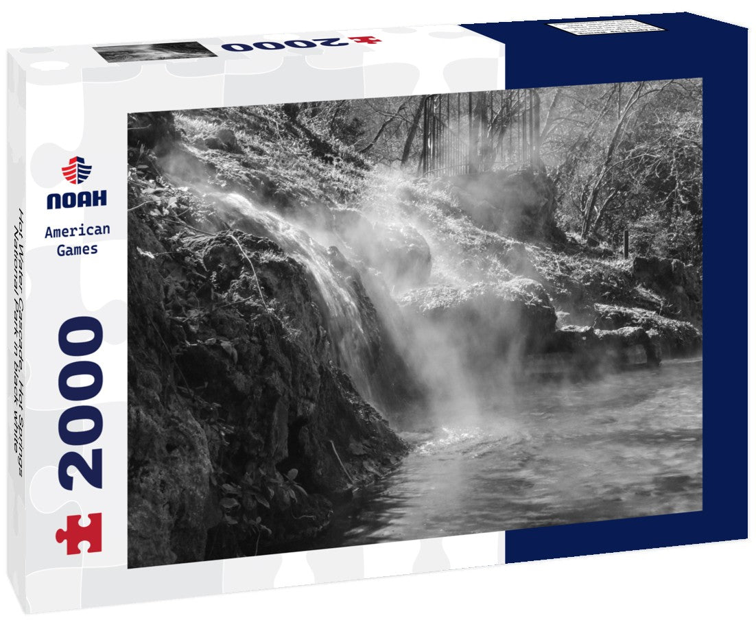 Noah Jigsaw Puzzle Hot Water Cascade, Hot Springs National Park in black white 2000 pieces