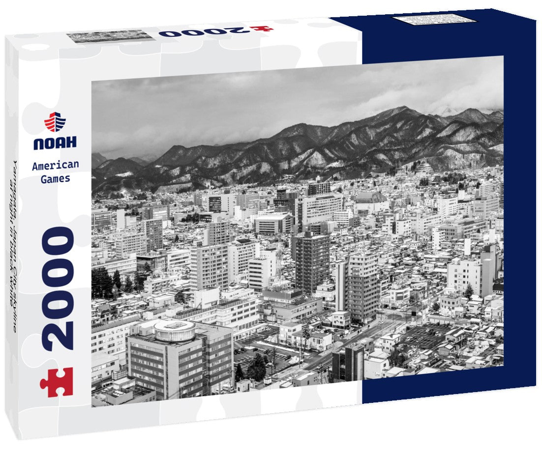 Noah Jigsaw Puzzle Yamagata, Japan City skyline at night in black white 2000 pieces