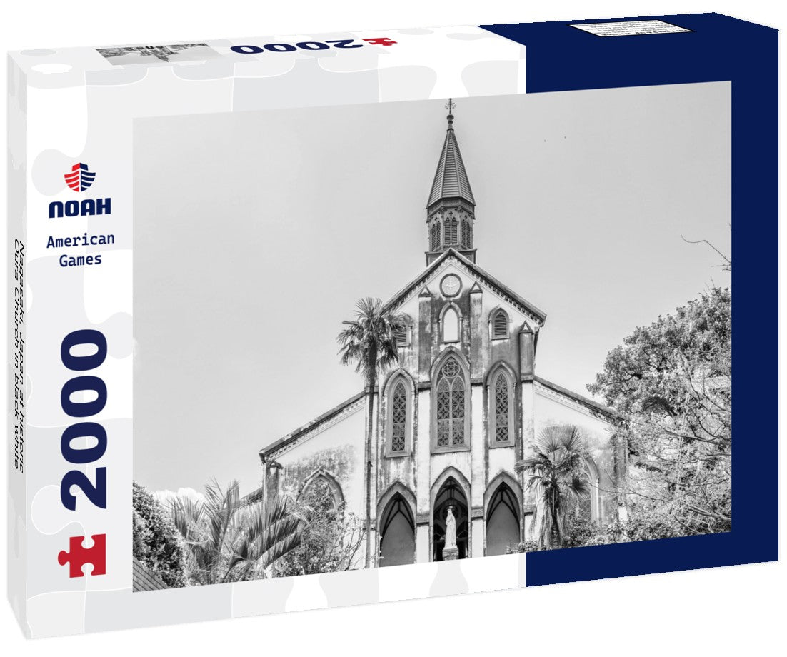Nagasaki, Japan at historic Oura Church 2000pc PuzzleBlack and White